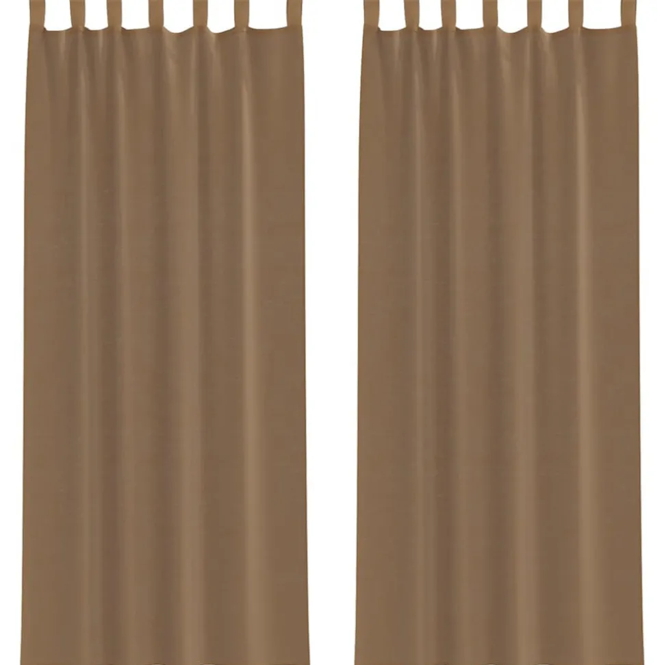 VIDAXL - Rideaux en voile avec boucles 2 pcs marron clair 140x260 cm
