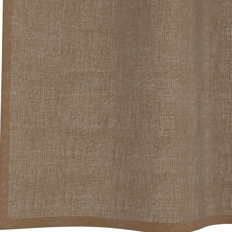 VIDAXL - Rideaux en voile avec boucles 2 pcs marron clair 140x260 cm