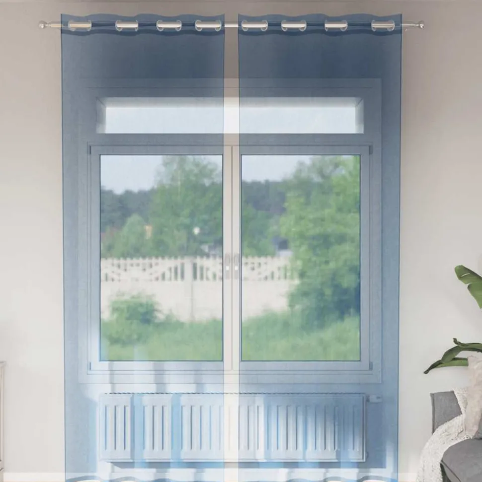 VIDAXL - Rideaux en voile avec œillets 2 pcs bleu royal