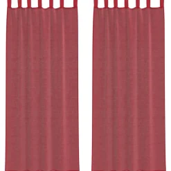 VIDAXL - Rideaux en voile avec boucles 2 pcs rouge bordeaux 140x260 cm