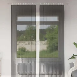 VIDAXL - Rideaux en voile avec passe-tringles 2 pcs noir