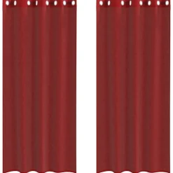 VIDAXL - Rideaux en voile avec œillets 2 pcs rouge bordeaux