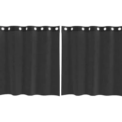 VIDAXL - Rideaux en voile avec œillets 2 pcs noir 140x140 cm