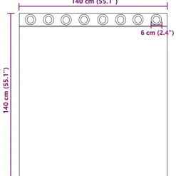 VIDAXL - Rideaux en voile avec œillets 2 pcs noir 140x140 cm