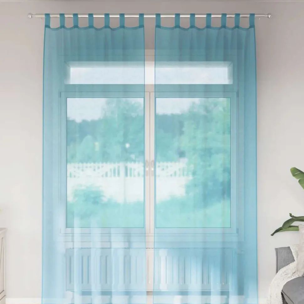 VIDAXL - Rideaux en voile avec boucles 2 pcs turquoise 140x260 cm