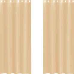VIDAXL - Rideaux en voile avec œillets 2 pcs sable