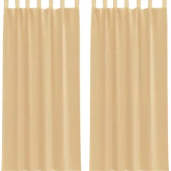 VIDAXL - Rideaux en voile avec boucles 2 pcs sable 140x245 cm