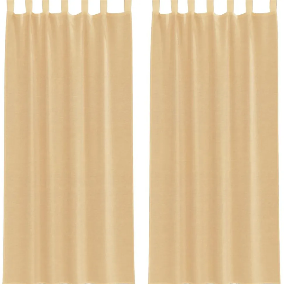 VIDAXL - Rideaux en voile avec boucles 2 pcs sable 140x245 cm