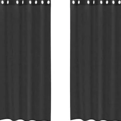 VIDAXL - Rideaux en voile avec œillets 2 pcs noir 140x245 cm