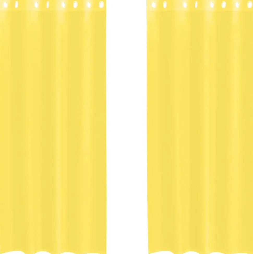 VIDAXL - Rideaux en voile avec œillets 2 pcs jaune