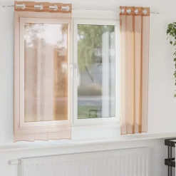 VIDAXL - Rideaux en voile avec œillets 2 pcs terre cuite