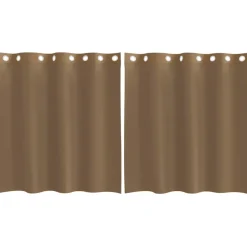 VIDAXL - Rideaux en voile avec œillets 2 pcs marron clair