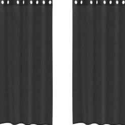 VIDAXL - Rideaux en voile avec œillets 2 pcs noir 140x225 cm