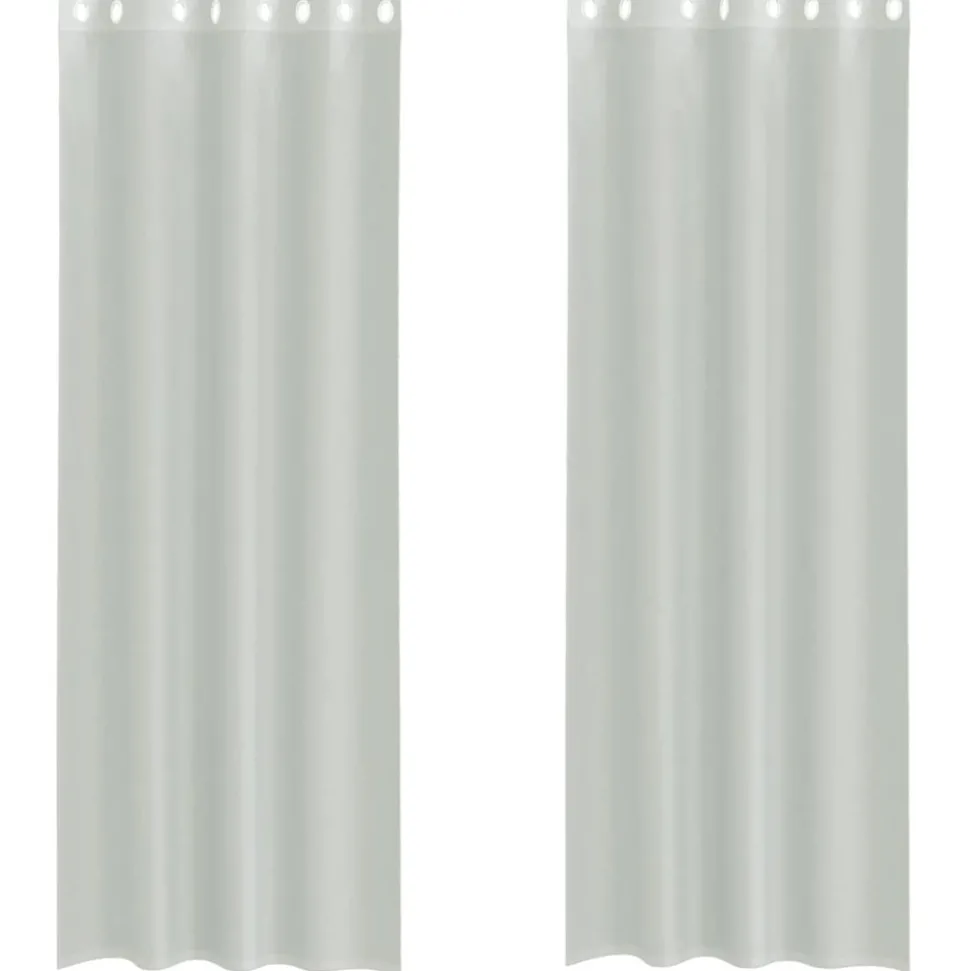VIDAXL - Rideaux en voile avec œillets 2 pcs gris clair 140x260 cm