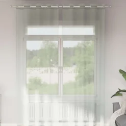 VIDAXL - Rideaux en voile avec œillets 2 pcs gris clair 140x260 cm