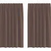 VIDAXL - Rideaux en voile avec passants 2 pcs marron