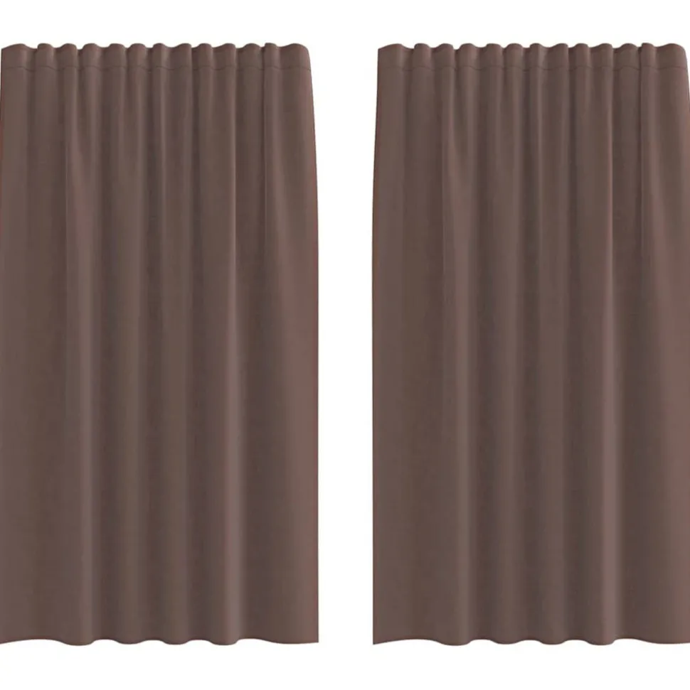 VIDAXL - Rideaux en voile avec passants 2 pcs marron
