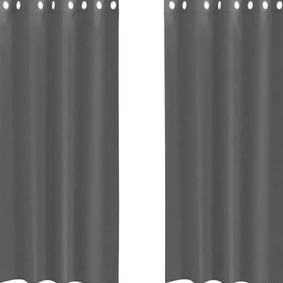 VIDAXL - Rideaux en voile avec œillets 2 pcs gris foncé 140x225 cm