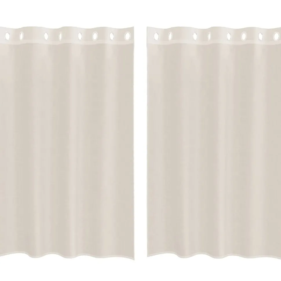 VIDAXL - Rideaux en voile avec œillets 2 pcs crème 140x175 cm