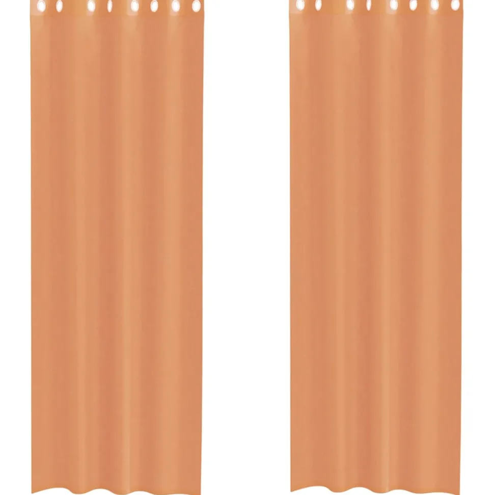 VIDAXL - Rideaux en voile avec œillets 2 pcs terre cuite