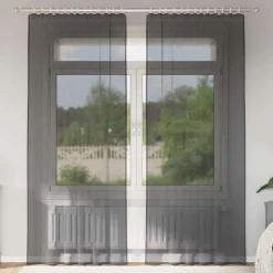 VIDAXL - Rideaux en voile avec passe-tringles 2 pcs noir