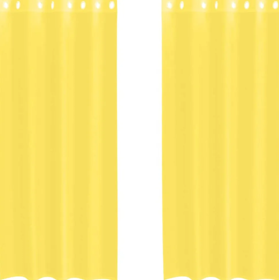 VIDAXL - Rideaux en voile avec œillets 2 pcs jaune