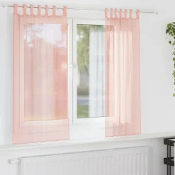 VIDAXL - Rideaux en voile avec passe-tringles 2 pcs rose