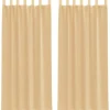 VIDAXL - Rideaux en voile avec passe-tringles 2 pcs sable