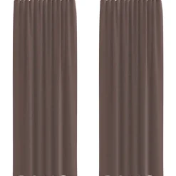 VIDAXL - Rideaux en voile avec passe-tringles 2 pcs marron