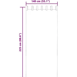VIDAXL - Rideaux en voile avec passants 2 pcs noir