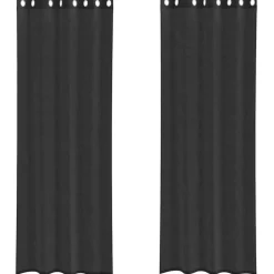 VIDAXL - Rideaux en voile avec œillets 2 pcs noir 140x300 cm