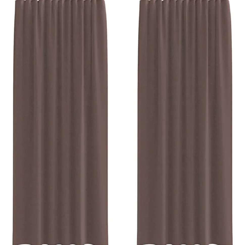 VIDAXL - Rideaux en voile avec passants 2 pcs marron