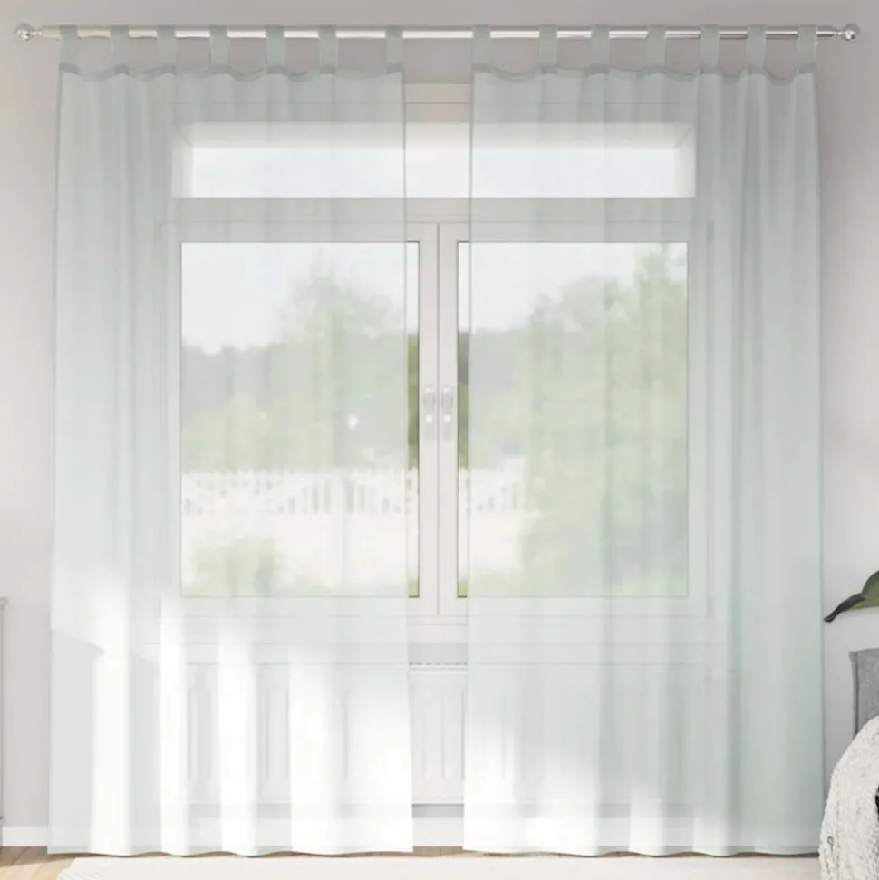VIDAXL - Rideaux en voile avec boucles 2 pcs gris clair 140x225 cm