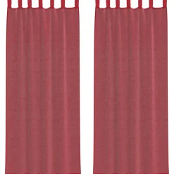 VIDAXL - Rideaux en voile avec passe-tringles 2 pcs rouge bordeaux