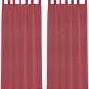 VIDAXL - Rideaux en voile avec boucles 2 pcs rouge bordeaux 140x245 cm