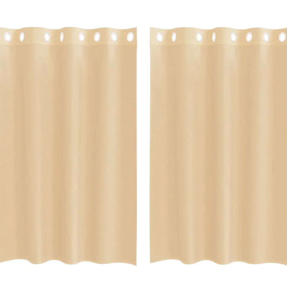 VIDAXL - Rideaux en voile avec œillets 2 pcs sable