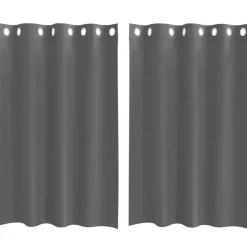 VIDAXL - Rideaux en voile avec œillets 2 pcs gris foncé 140x175 cm