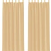 VIDAXL - Rideaux en voile avec passe-tringles 2 pcs sable
