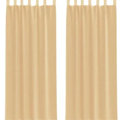 VIDAXL - Rideaux en voile avec passe-tringles 2 pcs sable