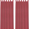 VIDAXL - Rideaux en voile avec passe-tringles 2 pcs rouge bordeaux