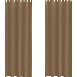 VIDAXL - Rideaux en voile avec œillets 2 pcs marron clair