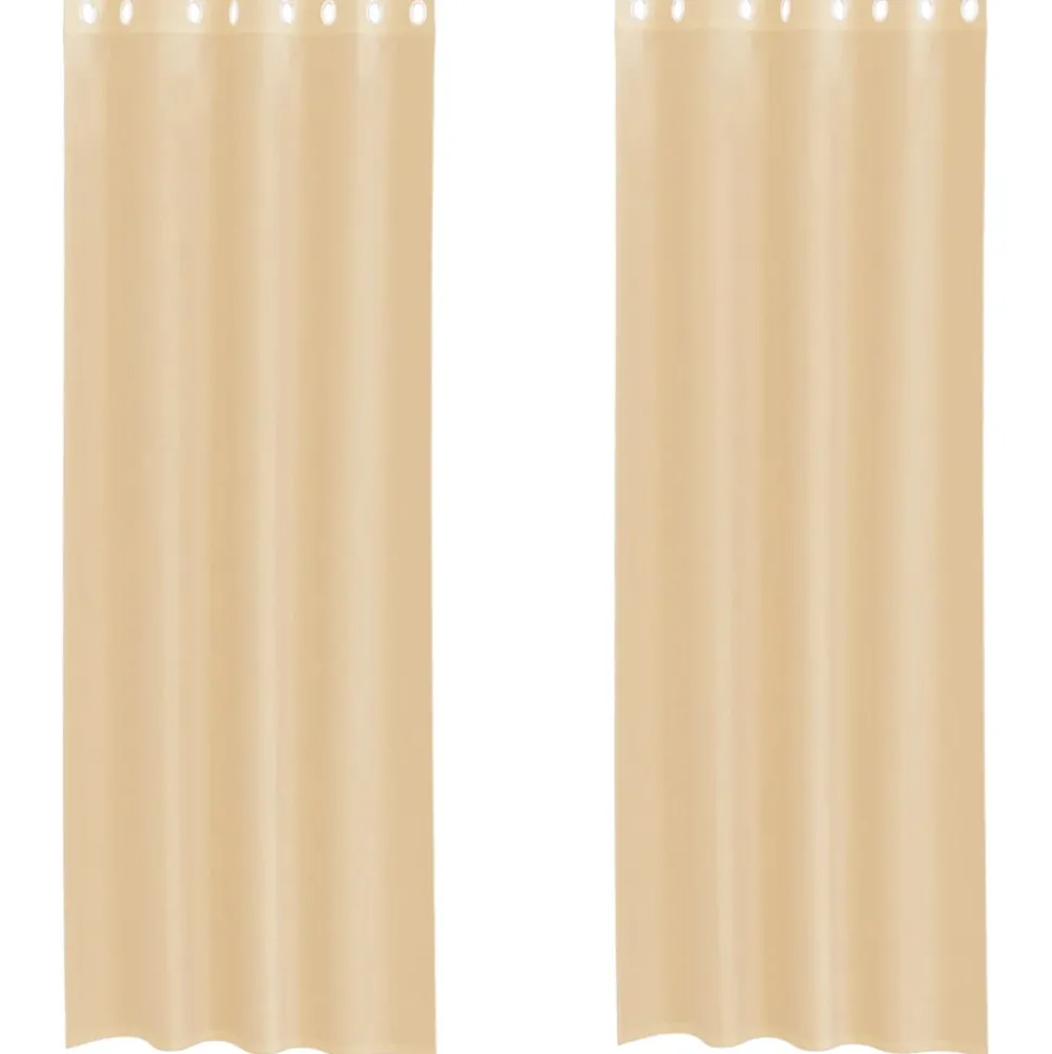 VIDAXL - Rideaux en voile avec œillets 2 pcs sable