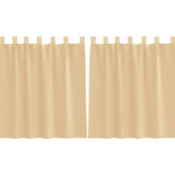 VIDAXL - Rideaux en voile avec passe-tringles 2 pcs sable