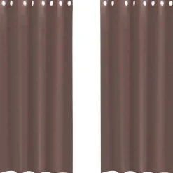 VIDAXL - Rideaux en voile avec œillets 2 pcs marron 140x245 cm
