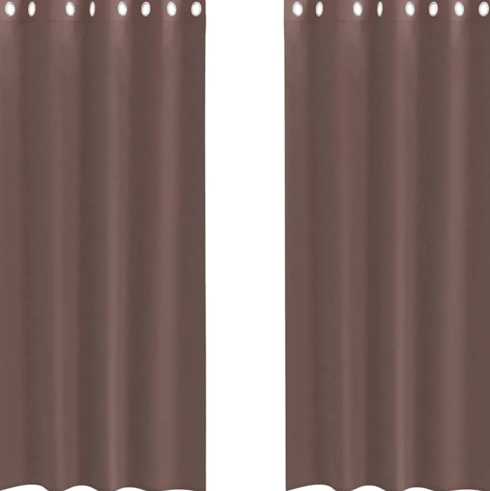 VIDAXL - Rideaux en voile avec œillets 2 pcs marron 140x245 cm