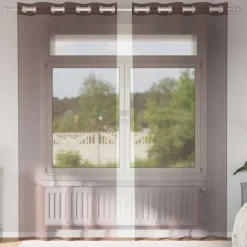 VIDAXL - Rideaux en voile avec œillets 2 pcs marron 140x245 cm