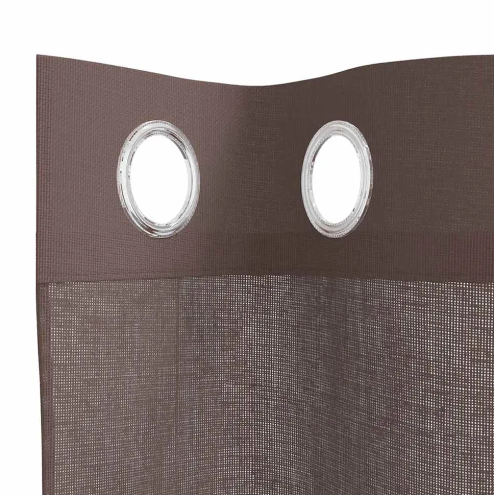 VIDAXL - Rideaux en voile avec œillets 2 pcs marron 140x245 cm