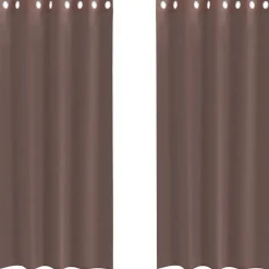 VIDAXL - Rideaux en voile avec œillets 2 pcs marron 140x225 cm