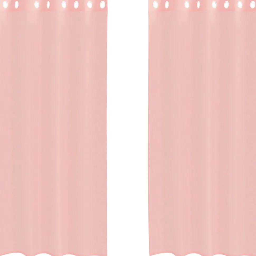 VIDAXL - Rideaux en voile avec œillets 2 pcs rose 140x225 cm