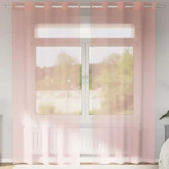 VIDAXL - Rideaux en voile avec œillets 2 pcs rose 140x225 cm